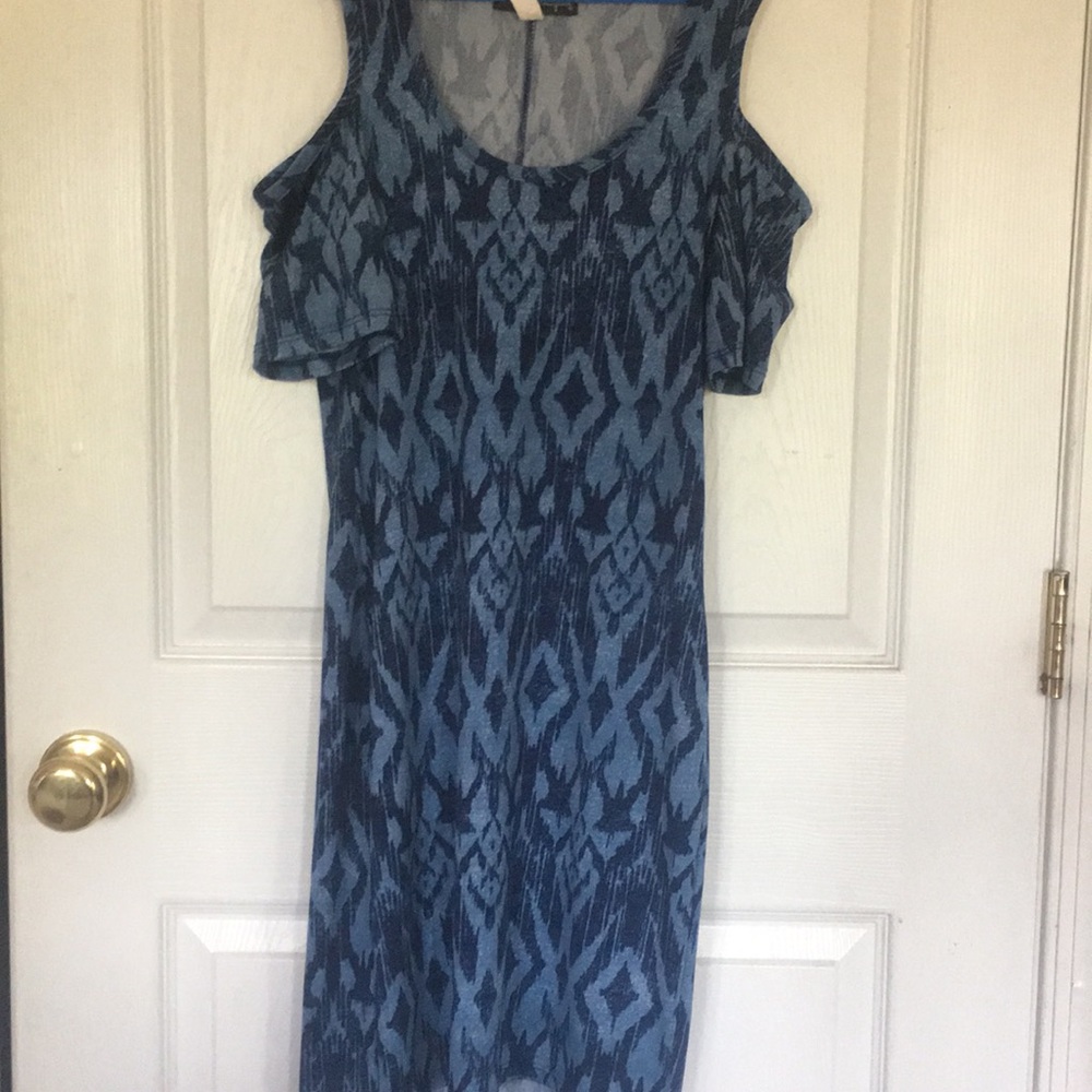 Blue no-shoulder cover dress 3/$10